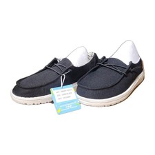 Hey Dude Wendy Youth Sz 1 Linen Blk Shoes