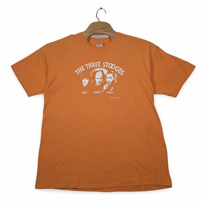 The Three Stooges T-Shirt Mens XL Orange 2007 Moe Larry Curly Vintage Comedy Tee