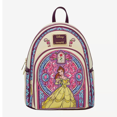 Teilen Disney Die Schöne und das Biest Loungefly Rucksack - Elegantes Glasmalerdesign