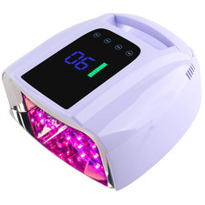 Lámpara de uñas LED UV inalámbrica 96W con LCD, sensor automático y 4 ajustes de temporizador