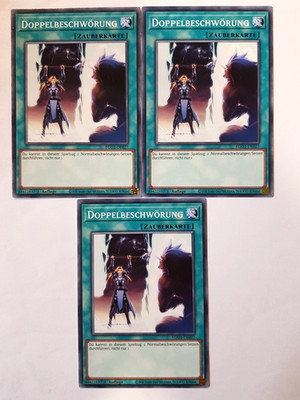 3x Doppelbeschwörung EG01-DE027 Common 1 Auflage YU-GI-OH Karten Playset