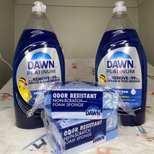 (4-PIECE) Dawn Platinum Liquid Dish Soap, 32.7 fl oz x 2 • Fresh Rain Scent •