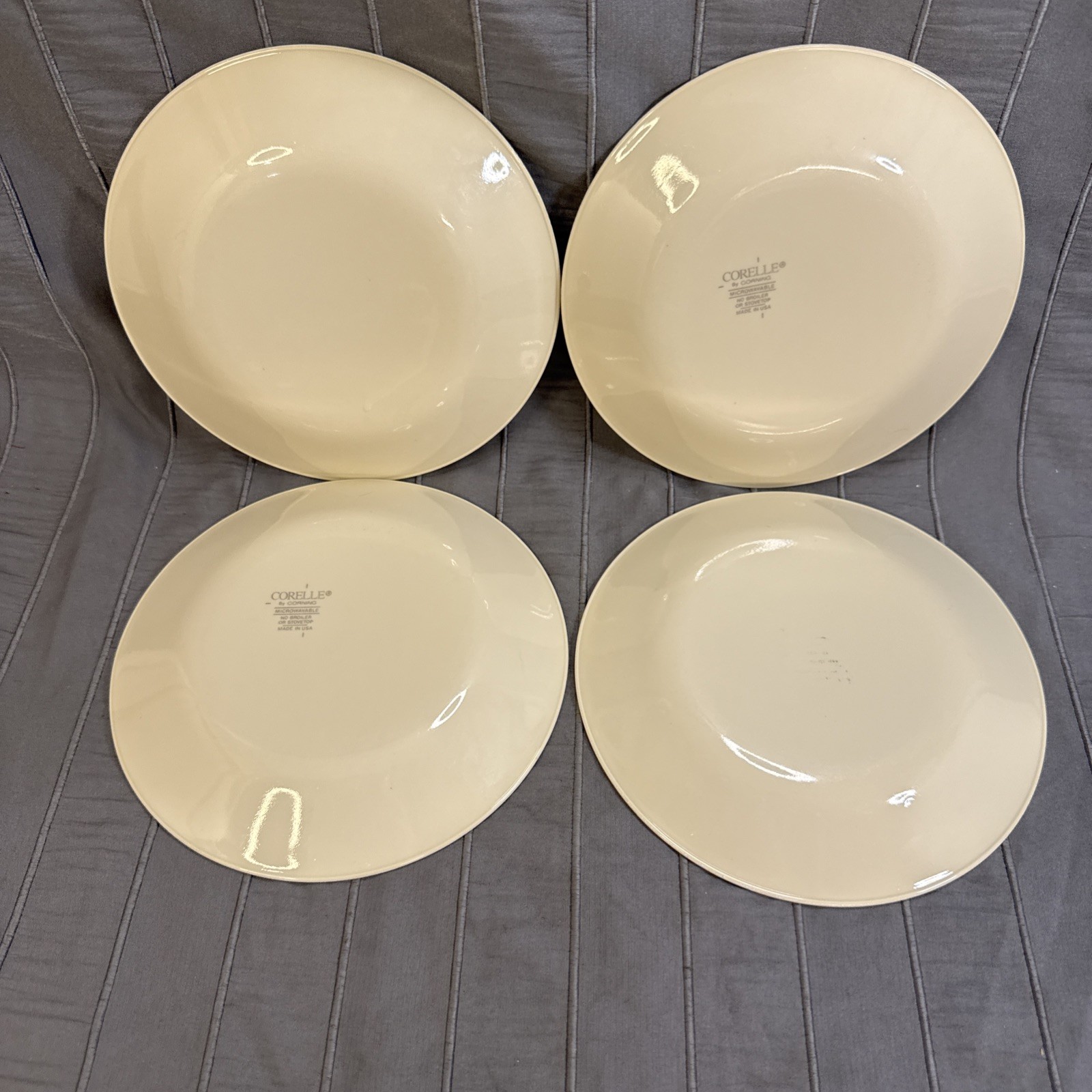 Corelle English Breakfast Beige 6.75" Bread Dessert Plates Set Of 4