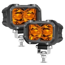 Amber LED Fog Lights, 2Pcs 4 Inch LED Pods Yellow Spot Driving Light 80W Ditc...