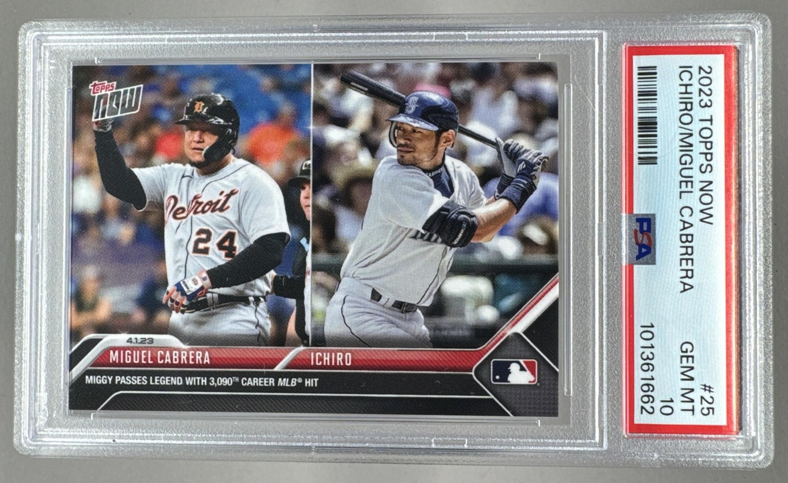 101361662 Miguel Cabrera Ichiro Suzuki 2023 Topps Now #25 PSA 10