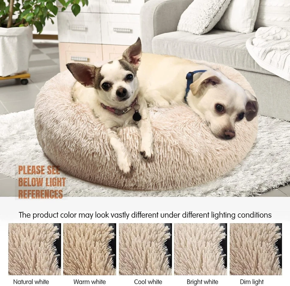 Cama hipoalergénica para perros con fondo antideslizante - acogedora y lavable a máquina, beige Foto 4 de 4