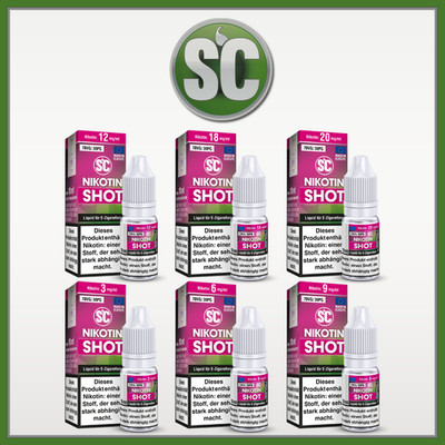SC Nikotin Shot 10 ml 70VG / 30PG - 3, 6, 9, 12, 18 oder 20 mg/ml