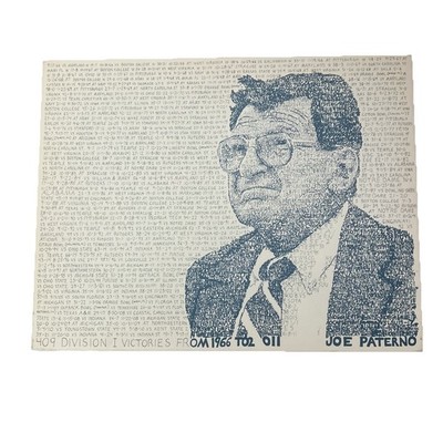 RARE Signed Daniel Duffy ''409 Div.1 Victories' JOE PATERNO Penn State Art 449/1K