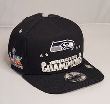 Super Bowl LX New Era Seattle Seahawks A-Frame 9FIFTY Adjustable Hat NFC Champs