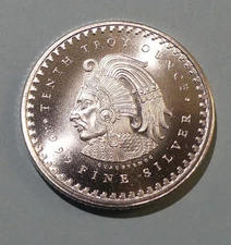 1/10 Oz Silver Round Aztec - Mint Authentic (See Receipt) - Multi Discount!