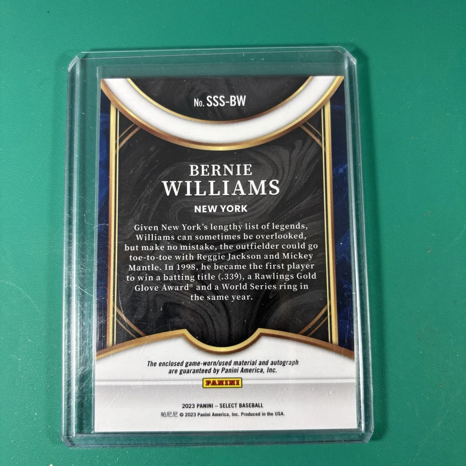 2023 Panini Select Select Swatches Signatures Bernie Williams #SSS-BW Auto - Image 2 of 2