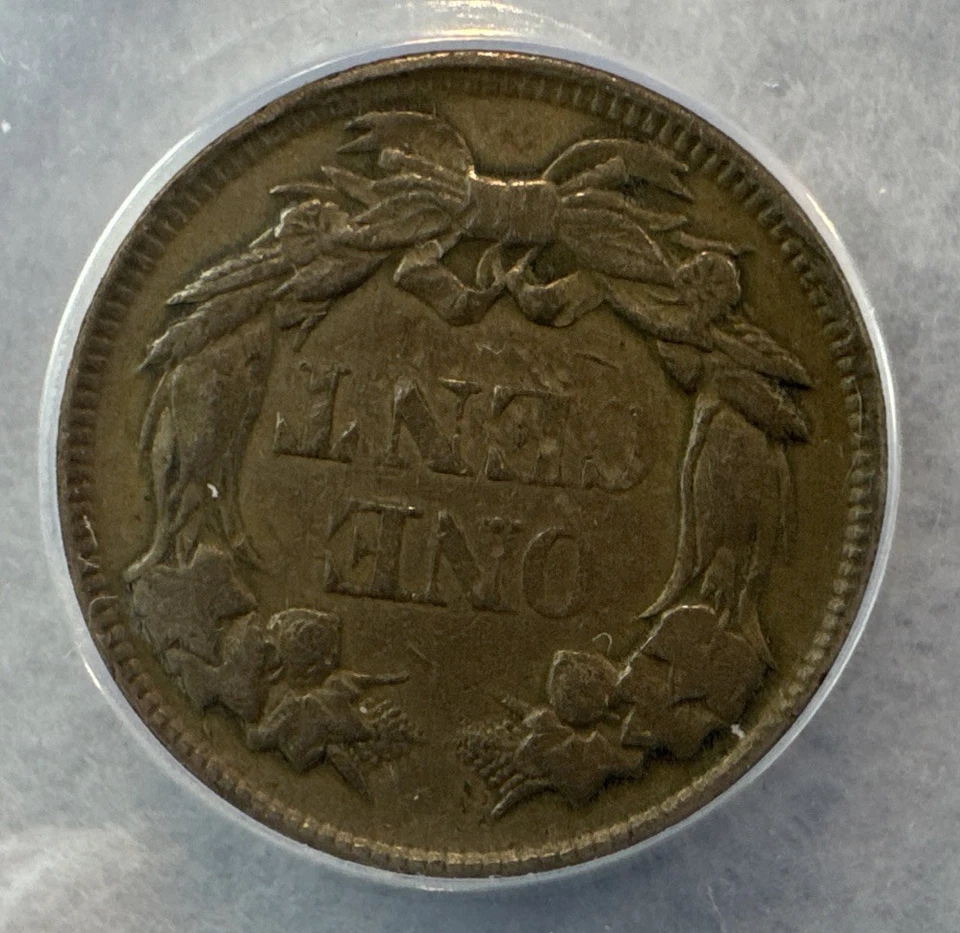 1857 Flying Eagle Cent 1C ANACS VF20 Details  - Image 4 of 4