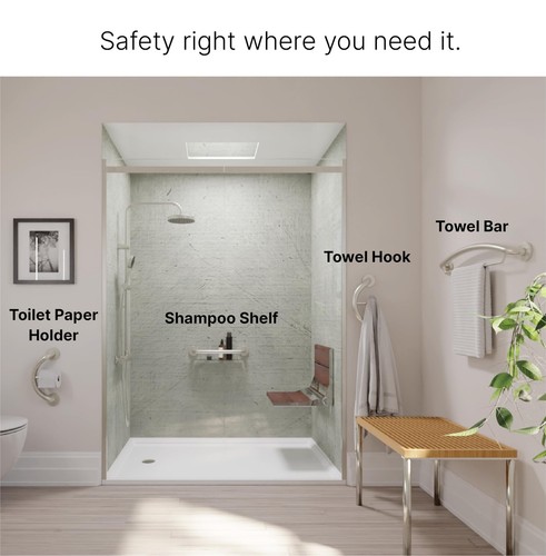 Plus 2-in-1 Toilet Paper Holder and Grab Bar (14 Inch) | ADA Compliant Safety... - Picture 2 of 8