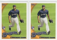 (2) 2010 Lorenzo Cain Topps Update ROOKIE CARD #173 - KC Royals Brewers RC. rookie card picture