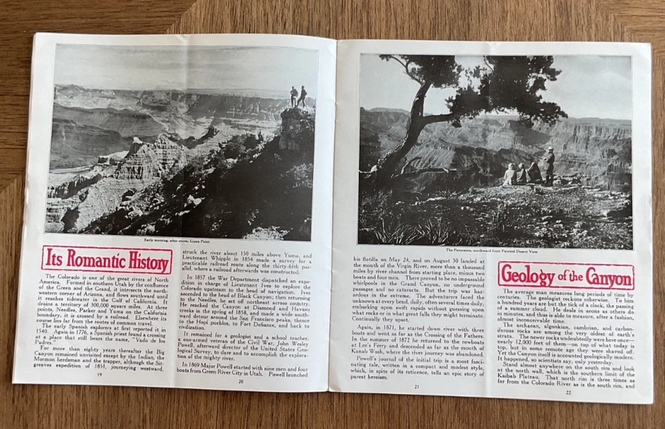 Vintage 1929 SANTA FE Railroad Advertising GRAND CANYON OUTINGS Travel Antique - Image 3 of 4