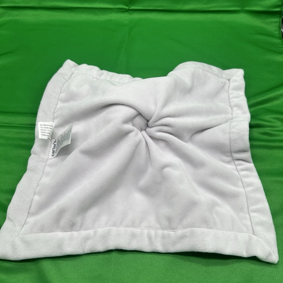 Perro Blanco Cachorro Rosa Gris Lunares Peluche Carter's Bebé Manta de Seguridad Lovey Foto 3 de 4