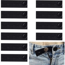 10  Elastic Button Extenders For Jeans Waistband Expander Pants Waist Extension