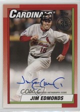 2025 Topps Series 1 1990 Topps Baseball Auto Jim Edmonds #90A-JE Auto 0in6