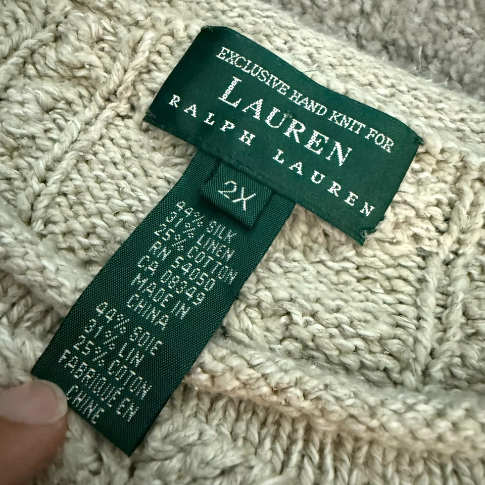 Suéter Pescador Tejido a Mano Lauren Ralph Lauren De Colección Para Mujer - Talla 2XL Foto 2 de 4