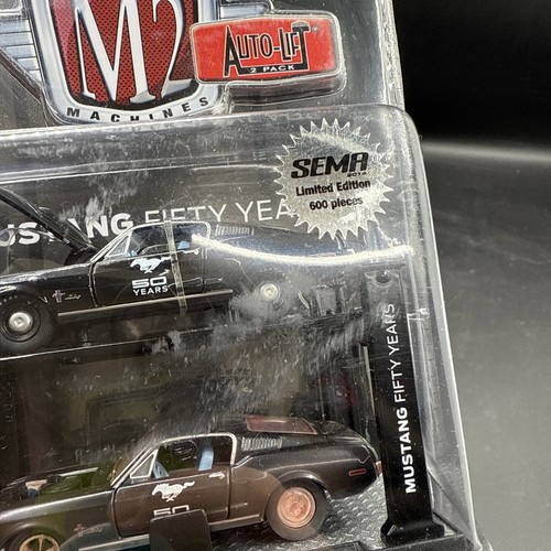 M2 Machines 2014 Sema Show 1968 Ford 68 Mustang Cobra Jet Auto Sollevamento 2 Auto 1/600 - Foto 6 di 8