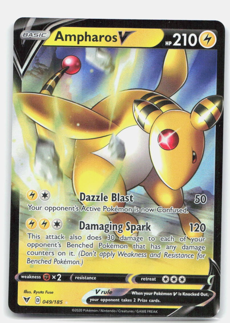 Ampharos V 049/185 Holo V Rare Vivid Voltage Pokemon Lightly Played