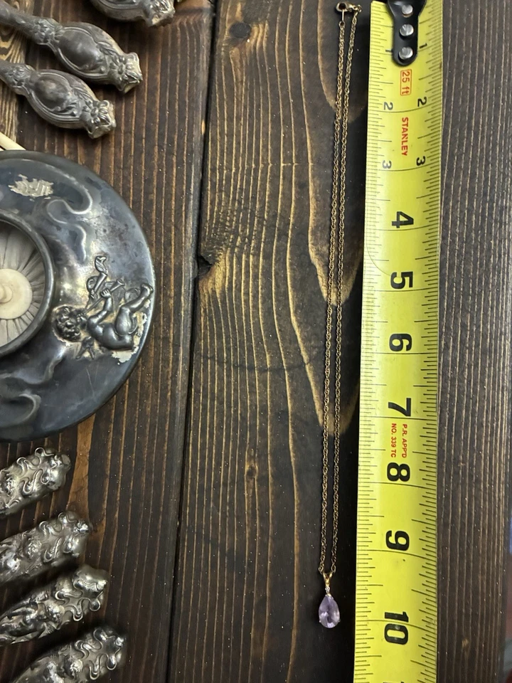 Аметист и золото цвет ожерелье с коробкой - Изображение 4 из 4