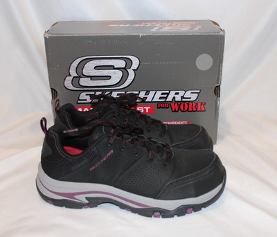 SKETCHERS WOMEN'S WORK TREGO BLACK PURPLE SNEAKERS NIB SZ 8.5
