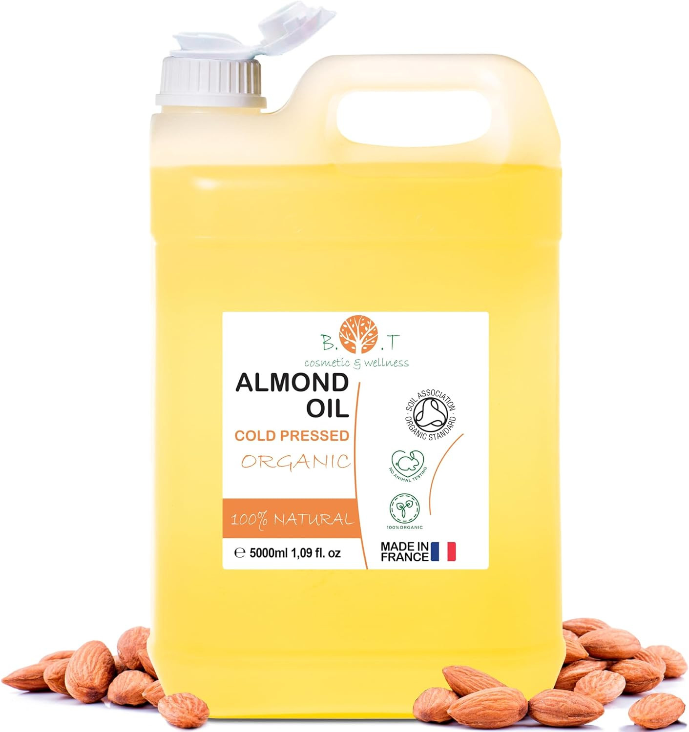 Olio di Mandorle Dolci Bio Puro 100% | Olio Vettore per Massaggi Professionale