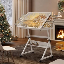 1500 Pieces Jigsaw Puzzle Board Table Adjustable Height Table for Adults Gift