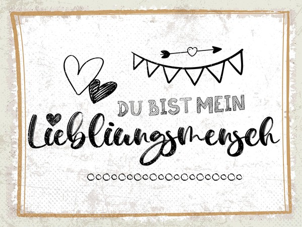 Blechschild 30X40 Cm Du Bist Mein Lieblingsmensch Herzen Deko Schild Deko Gesche-image