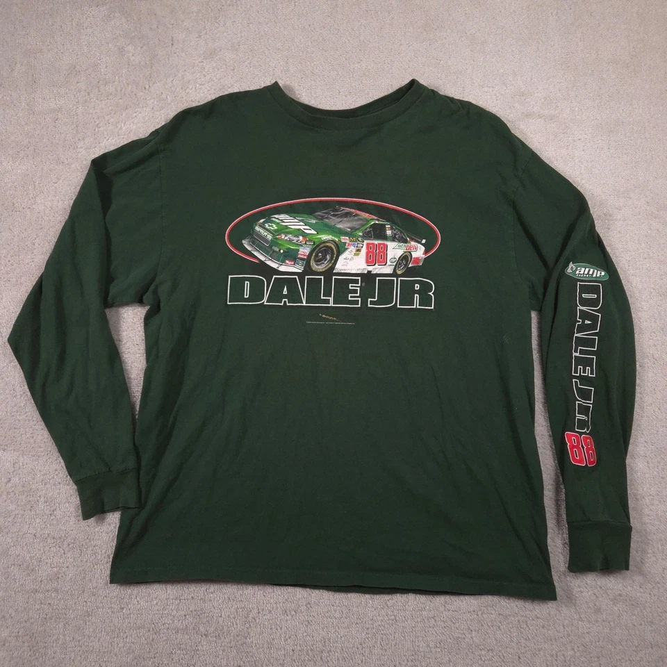 Dale Earnhardt Jr Shirt Mens XL Green NASCAR AMP 88 Long Sleeve Winners Circle - Image 1 of 4