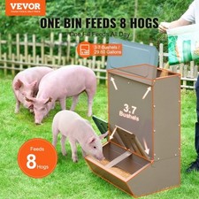 Hog Feeder, 3.7 Bushel Capacity, Double Door Pig Feeder, Heavy Duty Steel