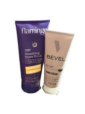 Flamingo Smoothing Shave Scrub and Bevel Shave Cream Bundle