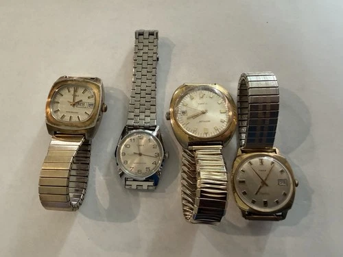 Vintage Timex Quartz, Electric Westclox Men Watch Lot Of 4 Used UNTESTED (READ)
