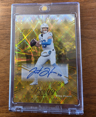 Panini 2023 Prestige Xtra Points Justin Herbert Auto 46/50 Chargers