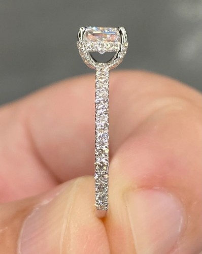 1.30 CT Princess Cut IGI Certified Lab Grown Diamond Wedding Ring 950 Platinum - Picture 10 of 14