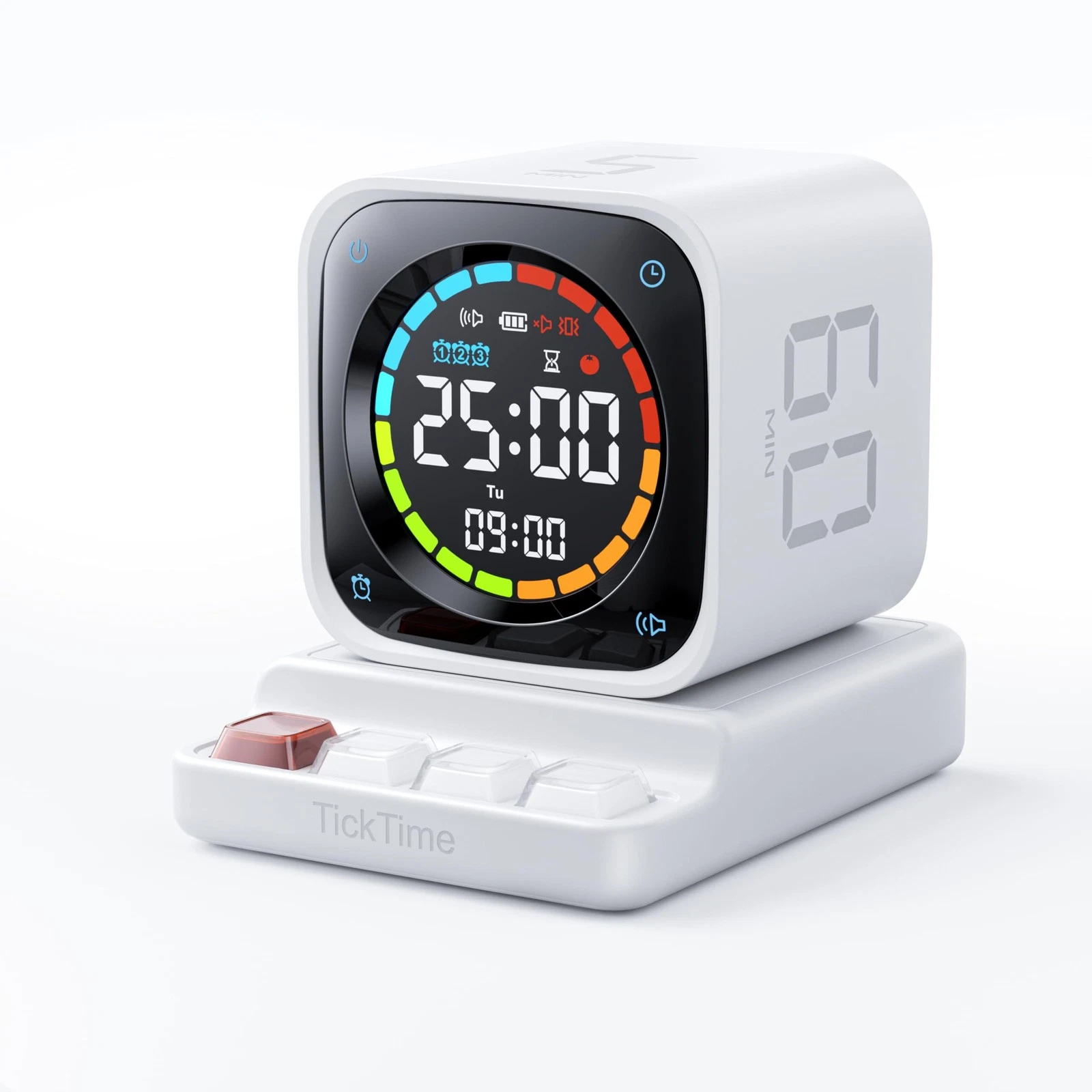 TK3 Pomodoro Timer Cube, Desk Productivity Timer with 5/10/30/60 Min Presets,...