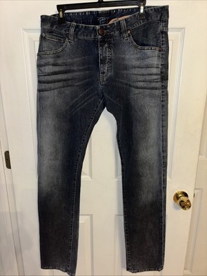 ARI Straight Button-Fly Denim Jeans Men's 36 Made in Italy Stretch Blue $495