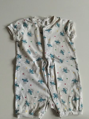 Einteiler Schlafanzug Die Schlümpfe Grösse 74 Unisex - Bild 1 von 3