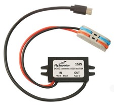 15W USB C Power Converter 12V/24V to 5V 3A Waterproof Step Down Buck Module f...