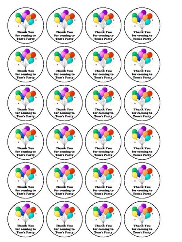 30 X Thank You For Coming Party 1 5 Pre Cut Premium Rice Paper Cupcake Toppers Ebay