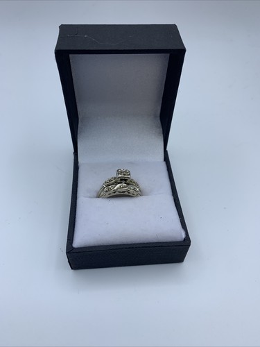 Vintage 14k Weißgold Diamant Ehering Set Gr.6 4,6g - Bild 3 von 7