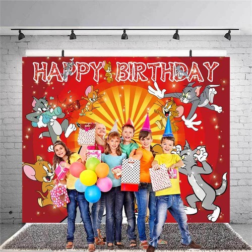Tom und Jerry Party Deko Party Zubehör Hintergrund Banner Geburtstag Geschenk - Bild 2 von 7
