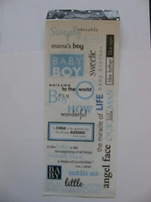 Me & My Big Ideas BABY BOY SAYINGS BLUE 12" X 5" Sticker Sheet NIP 