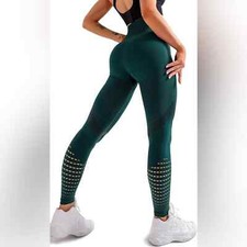 High-waisted Green Seamless Leggings Size Medium