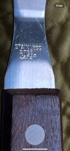 NOS Set of 4 Carving Serrated Knives & Fork Wooden Handle Stainless Steel Japan - Picture 4 of 9