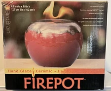 New "Firepot" Hand Glazed Ceramic Black & Red by Bird Brain Open Box