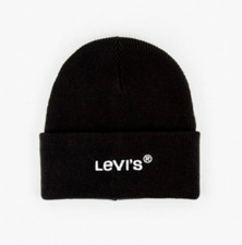 Mens Levi's Wordmark Beanie Hat black BNWT