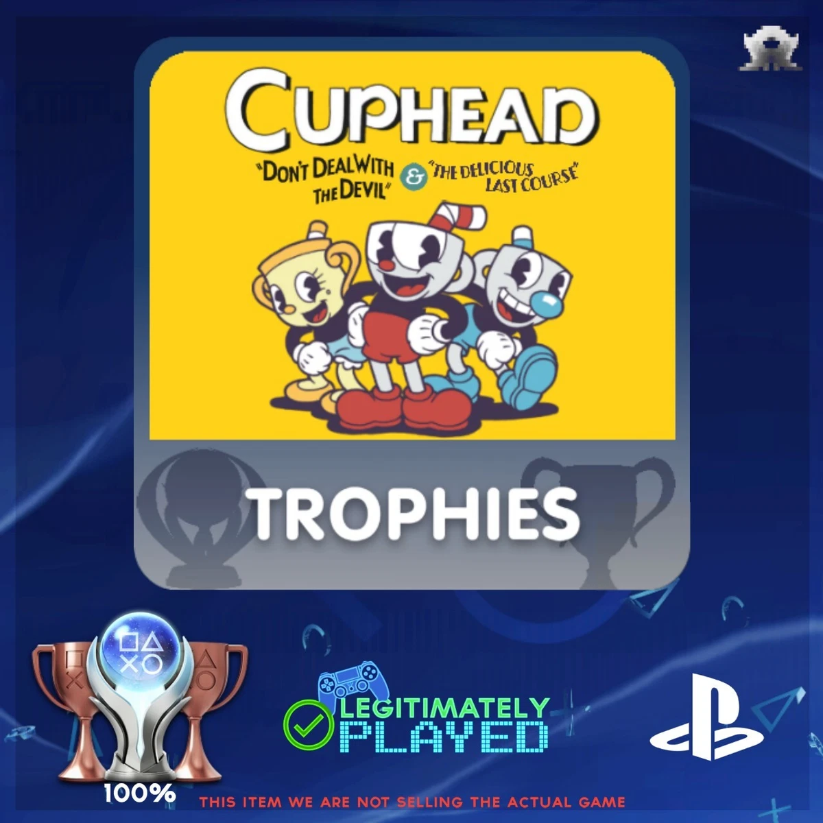 Cuphead PS4 Platinum Trophy All (100% Trophies) (READ DESCRIPTION) | eBay