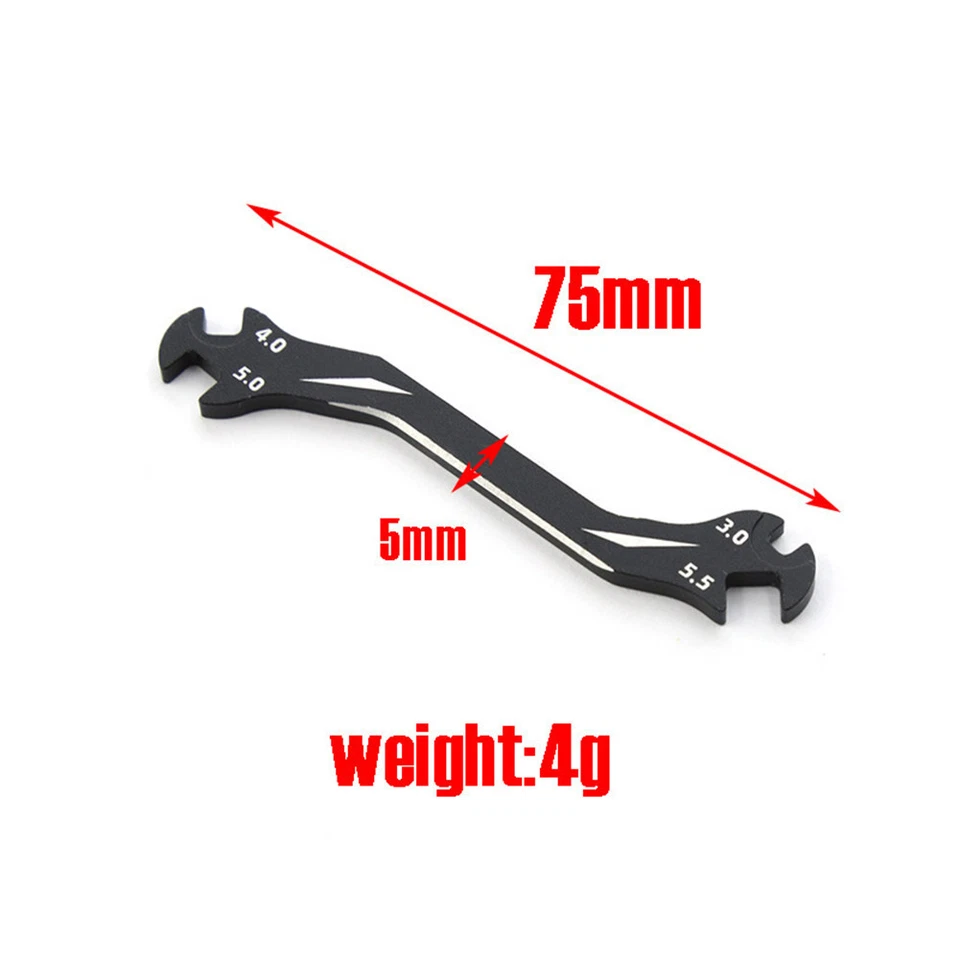 3/4/5/5.5mm Aluminum RC Car Model Repair Spanners Multi-Turnbuckle Wrench Tool b - Image 3 of 4